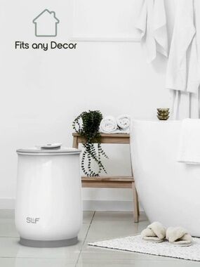 NEW SLF White Towel Warmer with Gray Base